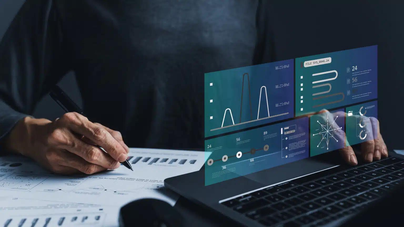 person looking at graphs